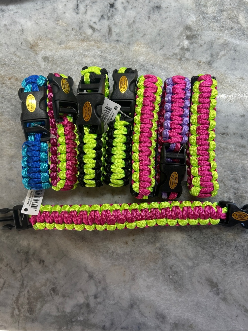 Lot of 8 Assorted Paracord Bracelets
